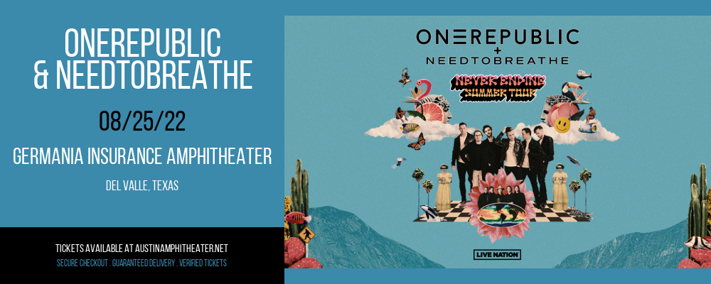 OneRepublic & Needtobreathe at Germania Insurance Amphitheater tickets OneRepublic & Needtobreathe at Germania Insurance Amphitheater